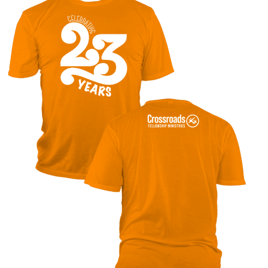 Mustard round neck t shirts 23rd Crossroads Fellowship Ministries Anniversary