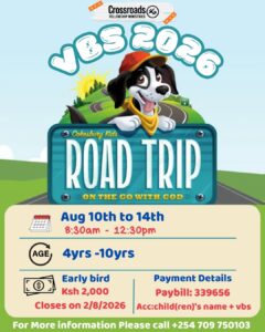 Road Trip VBS 2026 at Crossroads Fellowship MInistries church in Nyali, Mombasa Kenya
